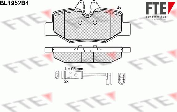 FTE BL1952B4 - Гальмівні колодки, дискові гальма autozip.com.ua