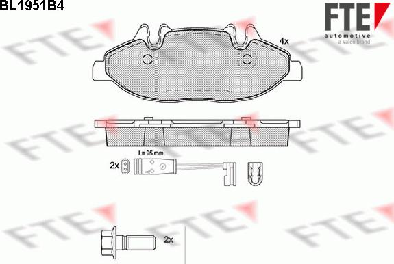 FTE BL1951B4 - Гальмівні колодки, дискові гальма autozip.com.ua