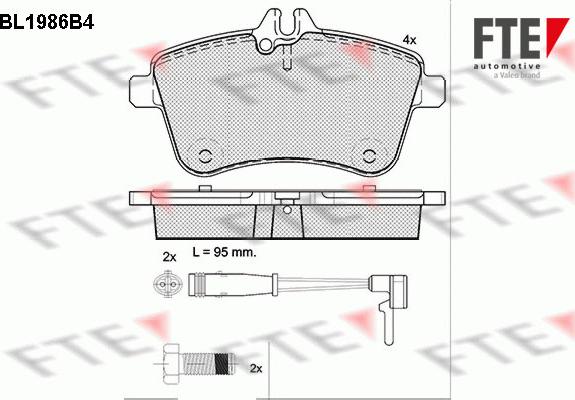 FTE 9010576 - Гальмівні колодки, дискові гальма autozip.com.ua