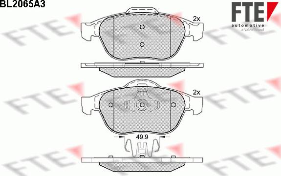 FTE 9010648 - Гальмівні колодки, дискові гальма autozip.com.ua