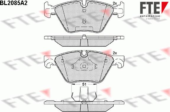 FTE BL2085A2 - Гальмівні колодки, дискові гальма autozip.com.ua