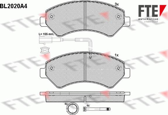 FTE BL2020A4 - Гальмівні колодки, дискові гальма autozip.com.ua