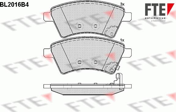 FTE BL2016B4 - Гальмівні колодки, дискові гальма autozip.com.ua