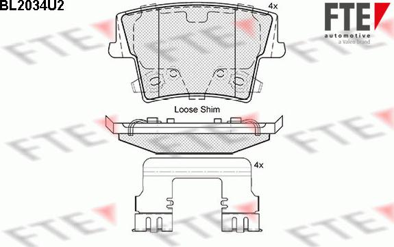 FTE BL2034U2 - Гальмівні колодки, дискові гальма autozip.com.ua