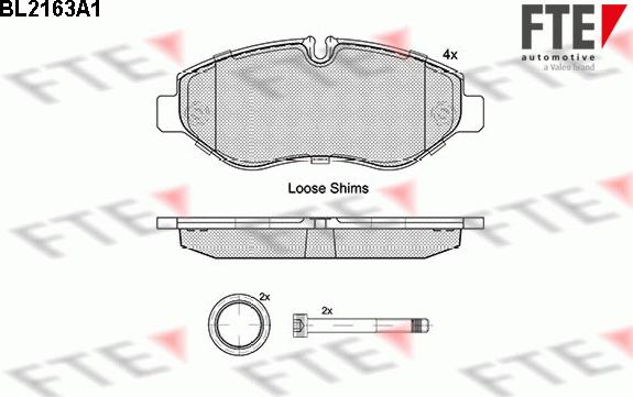 FTE BL2163A1 - Гальмівні колодки, дискові гальма autozip.com.ua