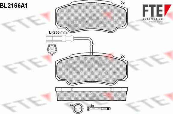 FTE BL2166A1 - Гальмівні колодки, дискові гальма autozip.com.ua