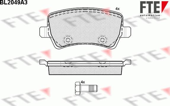 FTE BL2049A3 - Гальмівні колодки, дискові гальма autozip.com.ua