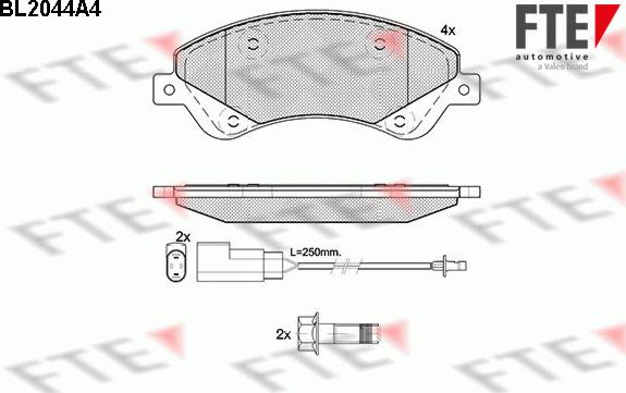 FTE BL2044A4 - Гальмівні колодки, дискові гальма autozip.com.ua