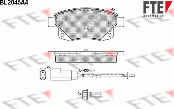 FTE 9010631 - Гальмівні колодки, дискові гальма autozip.com.ua