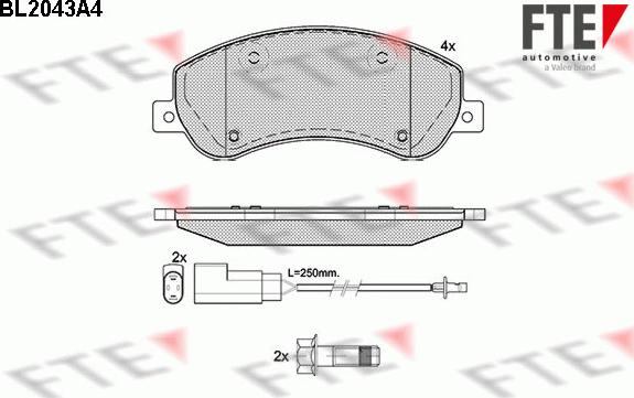 FTE BL2043A4 - Гальмівні колодки, дискові гальма autozip.com.ua