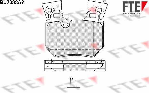 FTE 9010672 - Гальмівні колодки, дискові гальма autozip.com.ua