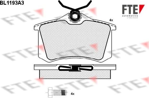 FTE 9010051 - Гальмівні колодки, дискові гальма autozip.com.ua