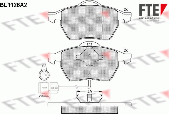 FTE 9010038 - Гальмівні колодки, дискові гальма autozip.com.ua