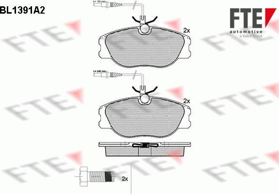 FTE BL1391A2 - Гальмівні колодки, дискові гальма autozip.com.ua