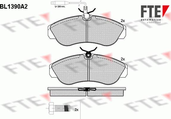 FTE 9010162 - Гальмівні колодки, дискові гальма autozip.com.ua