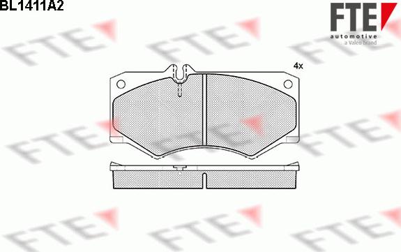 FTE BL1411A2 - Гальмівні колодки, дискові гальма autozip.com.ua