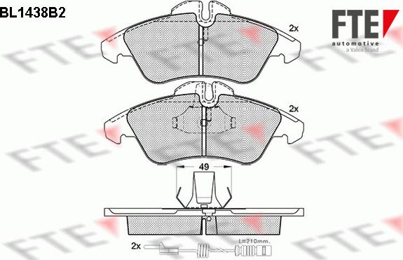 FTE 9010188 - Гальмівні колодки, дискові гальма autozip.com.ua