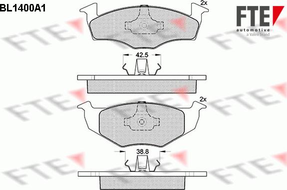 FTE BL1400A1 - Гальмівні колодки, дискові гальма autozip.com.ua