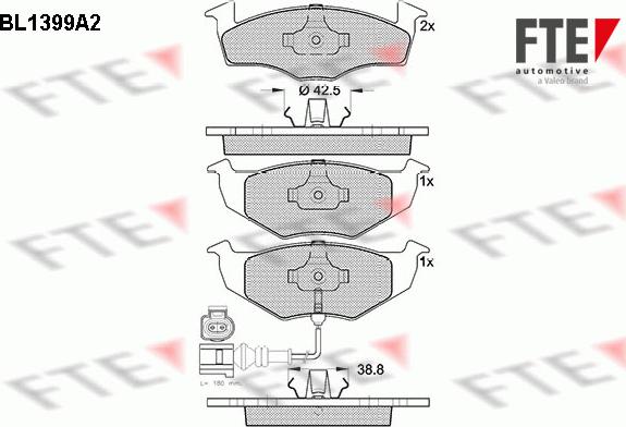 FTE BL1399A2 - Гальмівні колодки, дискові гальма autozip.com.ua