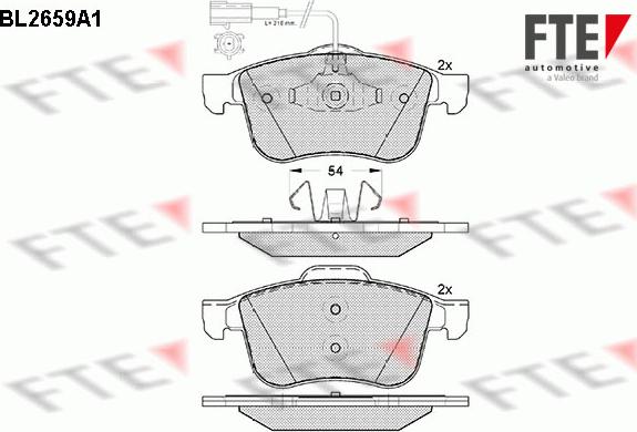 FTE 9010898 - Гальмівні колодки, дискові гальма autozip.com.ua