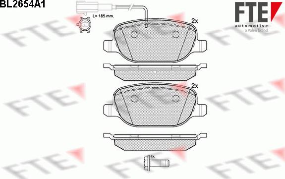 FTE BL2654A1 - Гальмівні колодки, дискові гальма autozip.com.ua