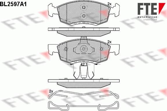 FTE BL2597A1 - Гальмівні колодки, дискові гальма autozip.com.ua