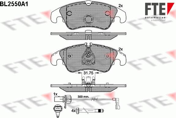 FTE BL2550A1 - Гальмівні колодки, дискові гальма autozip.com.ua