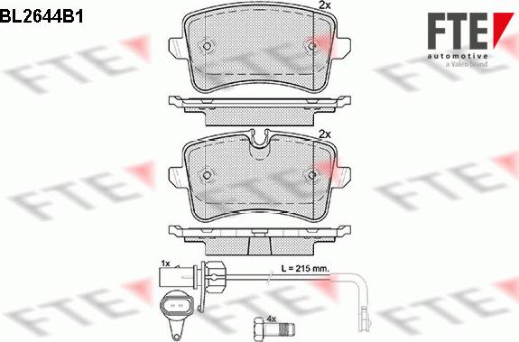 FTE BL2644B1 - Гальмівні колодки, дискові гальма autozip.com.ua