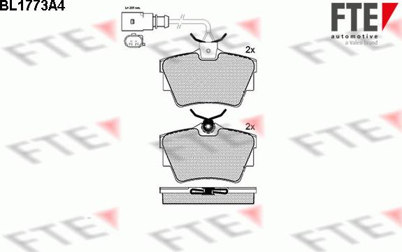 FTE BL1773A4 - Гальмівні колодки, дискові гальма autozip.com.ua