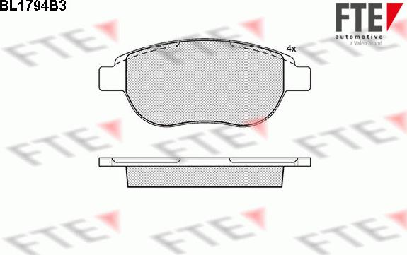 FTE BL1794B3 - Гальмівні колодки, дискові гальма autozip.com.ua