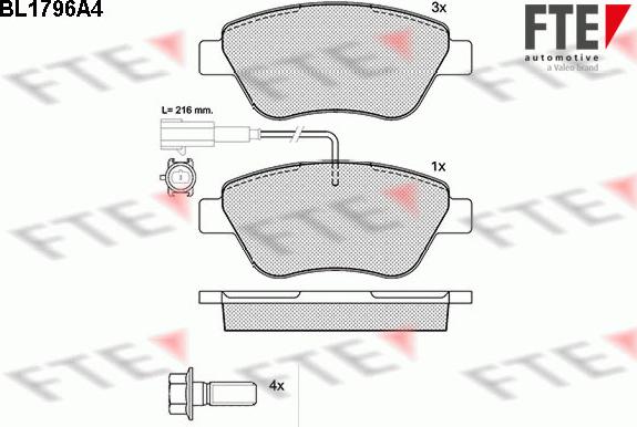 FTE BL1796A4 - Гальмівні колодки, дискові гальма autozip.com.ua