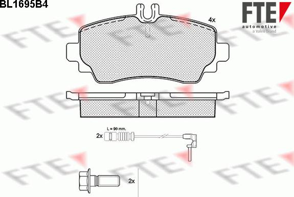 FTE 9010306 - Гальмівні колодки, дискові гальма autozip.com.ua