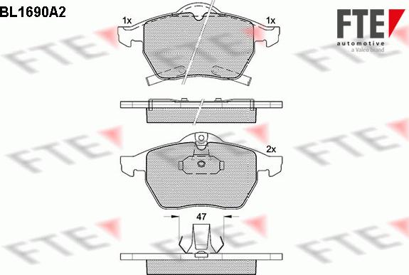 FTE 9010301 - Гальмівні колодки, дискові гальма autozip.com.ua