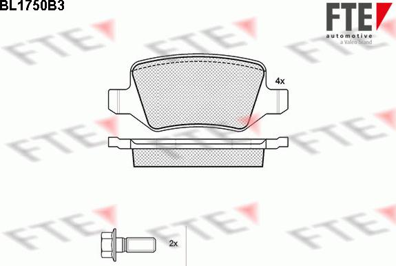 FTE 9010332 - Гальмівні колодки, дискові гальма autozip.com.ua