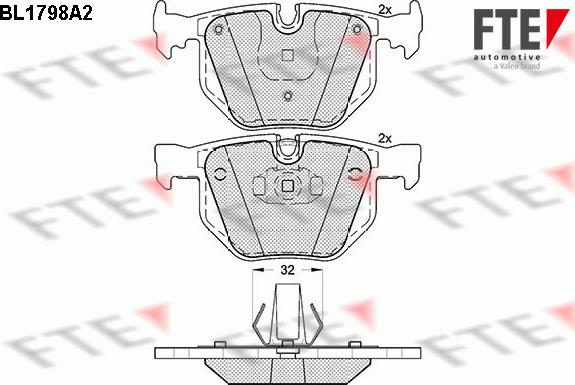 FTE BL1798A2 - Гальмівні колодки, дискові гальма autozip.com.ua