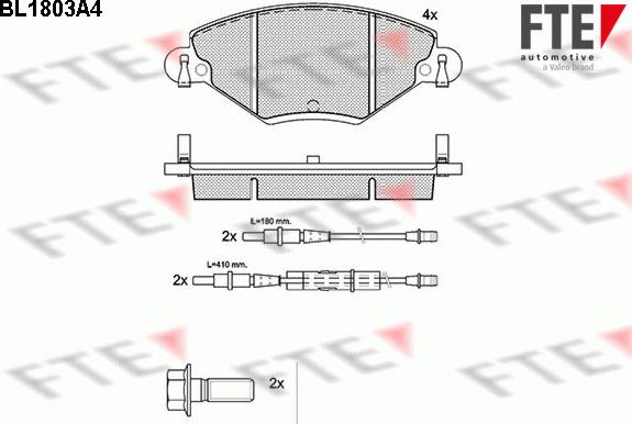 FTE 9010377 - Гальмівні колодки, дискові гальма autozip.com.ua