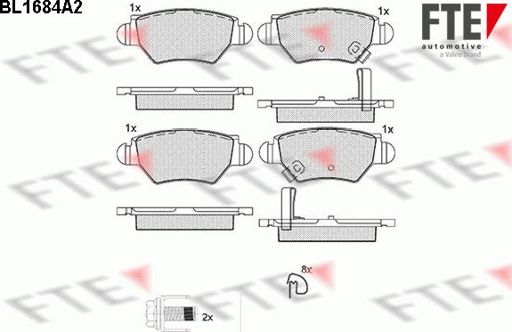 FTE BL1684A2 - Гальмівні колодки, дискові гальма autozip.com.ua