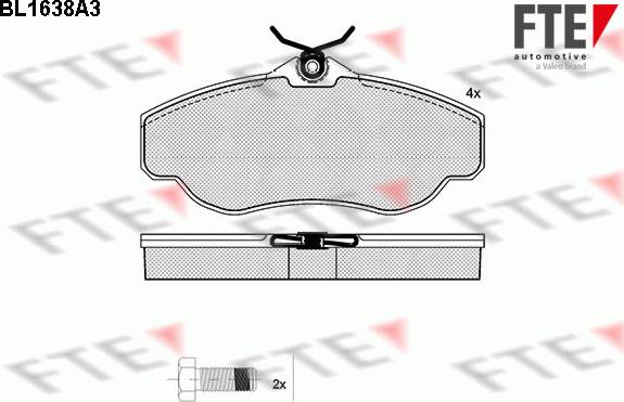 FTE BL1638A3 - Гальмівні колодки, дискові гальма autozip.com.ua