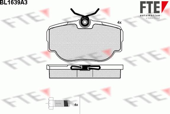 FTE BL1639A3 - Гальмівні колодки, дискові гальма autozip.com.ua