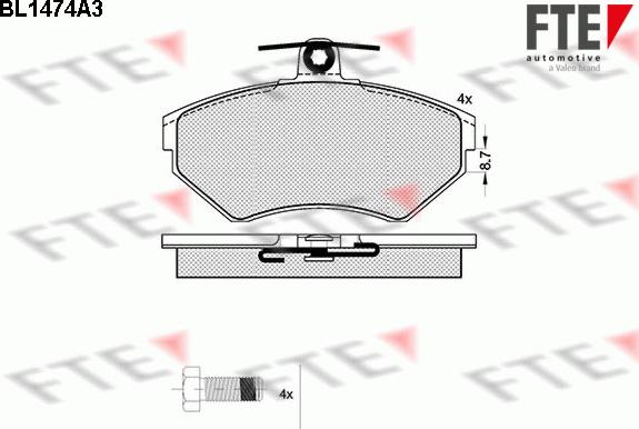 FTE 9010200 - Гальмівні колодки, дискові гальма autozip.com.ua