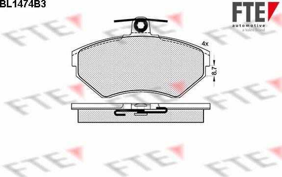 FTE 9010201 - Гальмівні колодки, дискові гальма autozip.com.ua