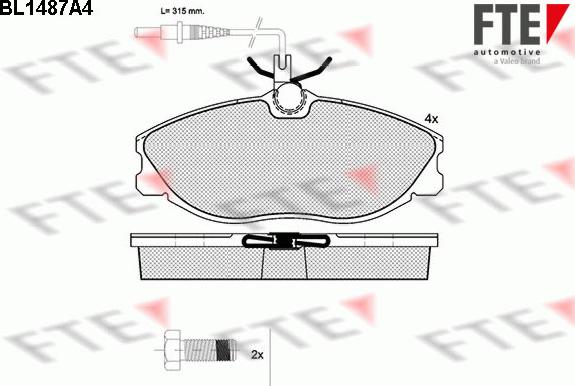 FTE 9010219 - Гальмівні колодки, дискові гальма autozip.com.ua