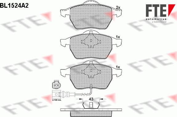 FTE BL1524A2 - Гальмівні колодки, дискові гальма autozip.com.ua