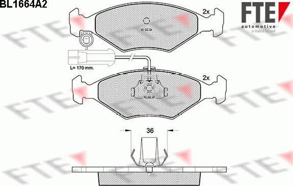 FTE 9010276 - Гальмівні колодки, дискові гальма autozip.com.ua