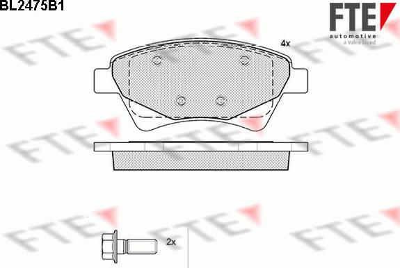 FTE BL2475B1 - Гальмівні колодки, дискові гальма autozip.com.ua