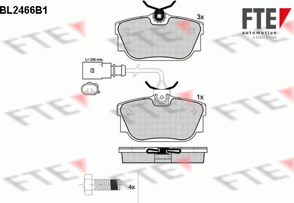 FTE BL2466B1 - Гальмівні колодки, дискові гальма autozip.com.ua