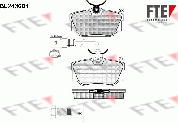 FTE BL2436B1 - Гальмівні колодки, дискові гальма autozip.com.ua