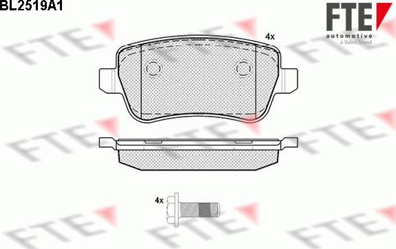 FTE 9010777 - Гальмівні колодки, дискові гальма autozip.com.ua