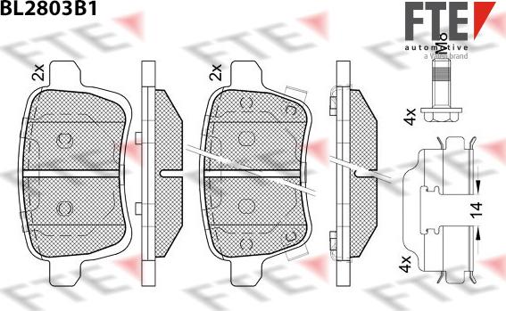 FTE 9011097 - Гальмівні колодки, дискові гальма autozip.com.ua