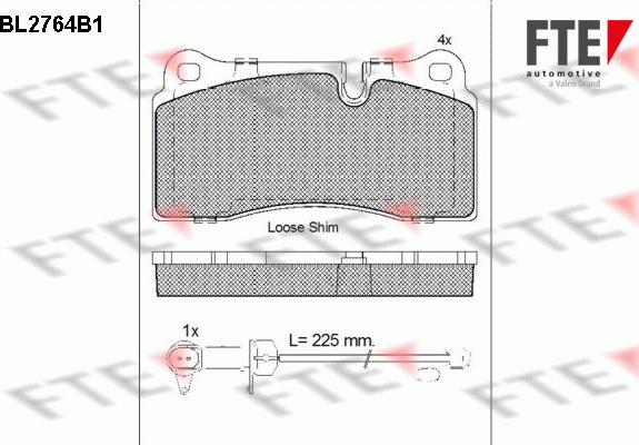 FTE BL2764B1 - Гальмівні колодки, дискові гальма autozip.com.ua